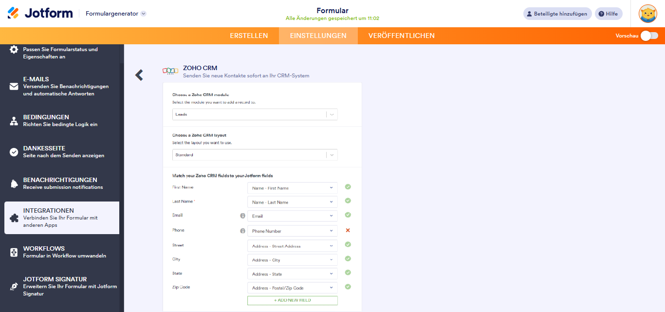 Wie Sie Jotform in Zoho CRM integrieren Image-3