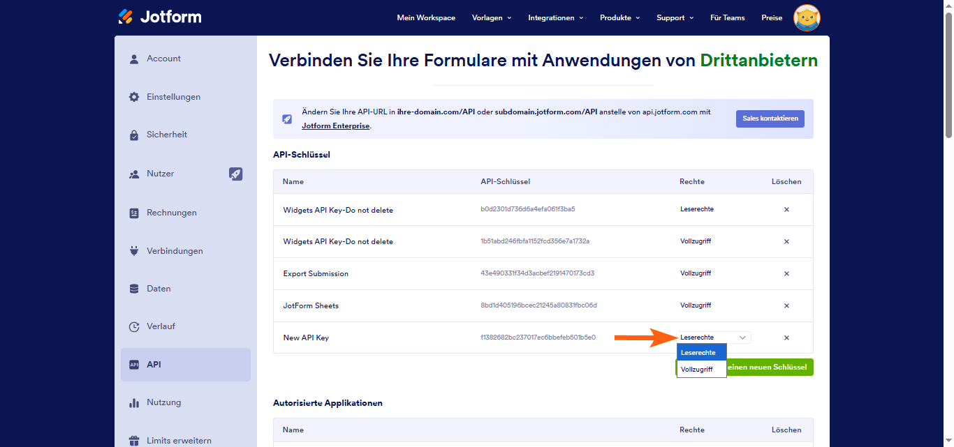 Wie Sie einen Jotform API-Schlüssel erstellen Image-3