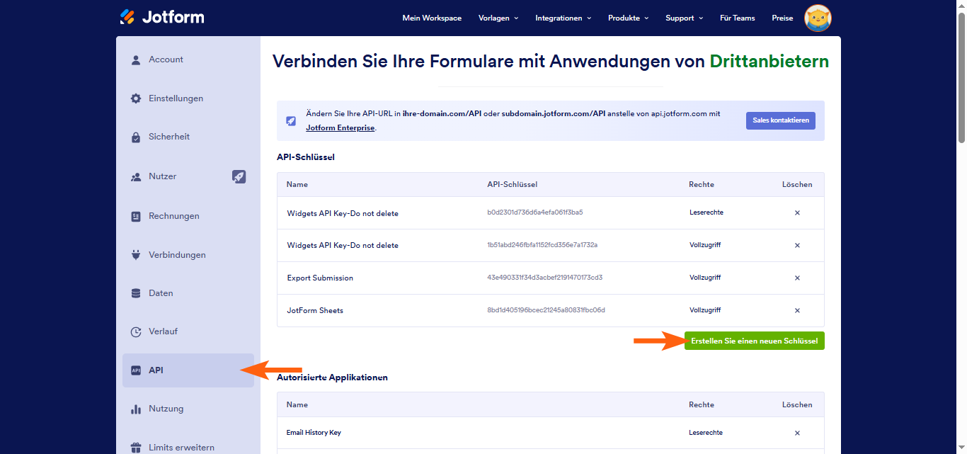 Wie Sie einen Jotform API-Schlüssel erstellen Image-1