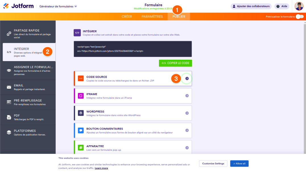 Comment obtenir le code source de votre formulaire Image-1