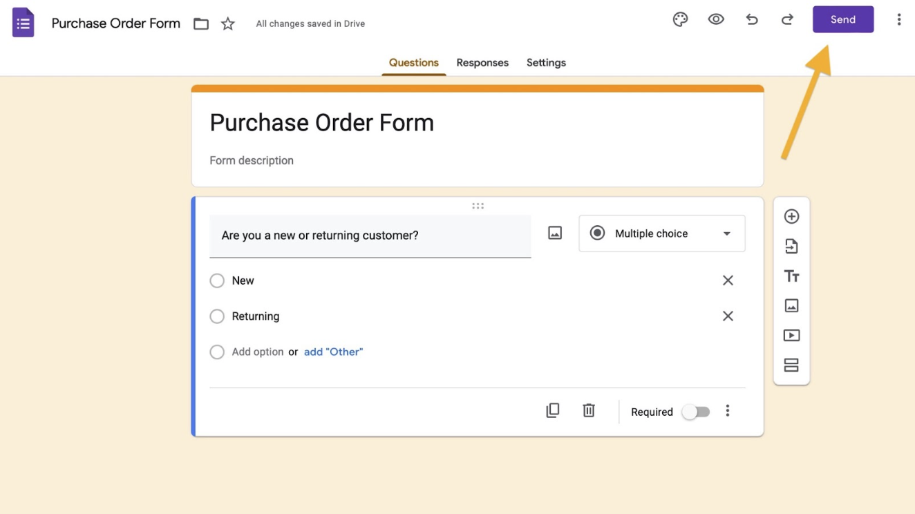 Como criar uma ordem de compra no Formulários Google Image-5