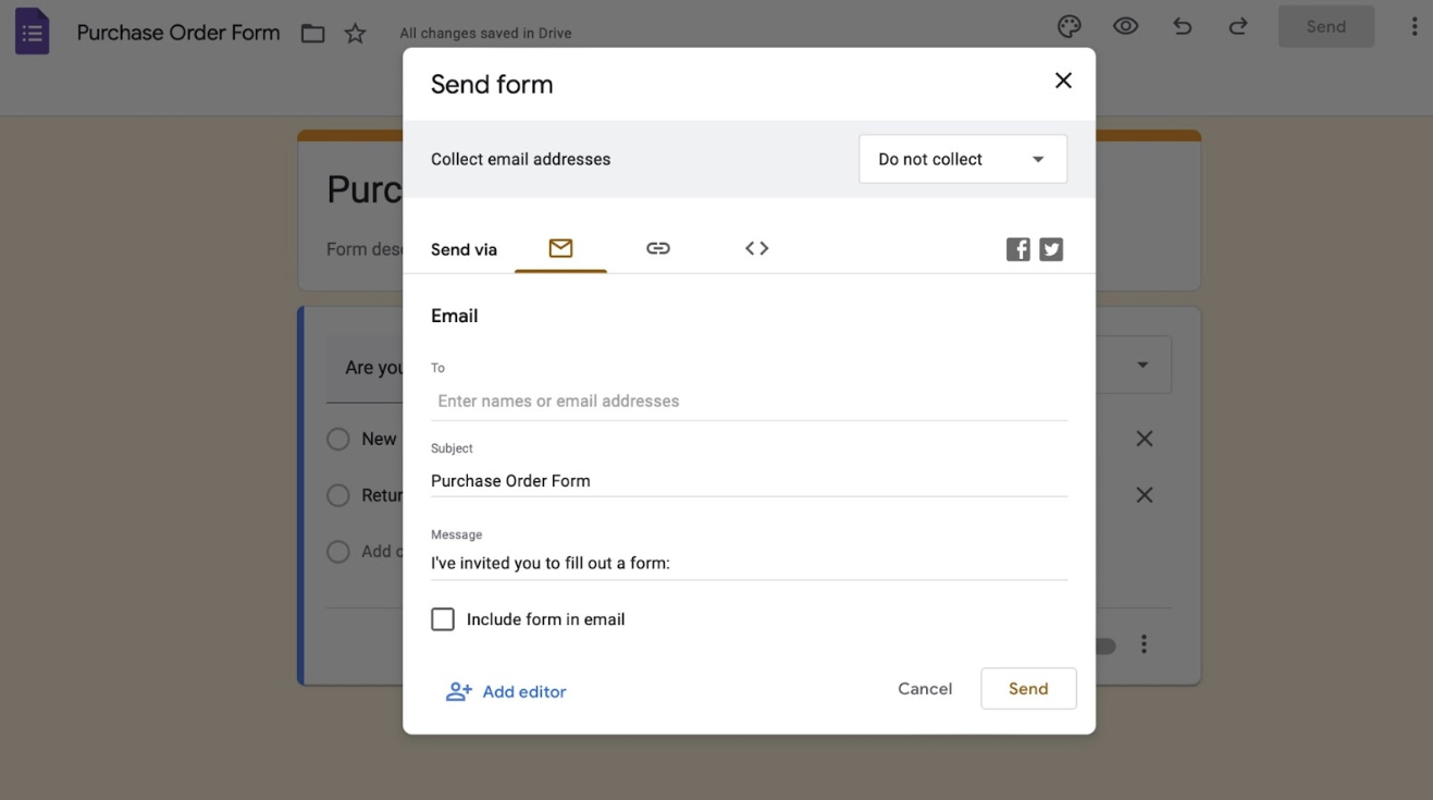 Como criar uma ordem de compra no Formulários Google Image-6