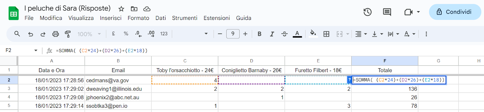 Come aggiungere campi di calcolo sui Moduli Google Image-1