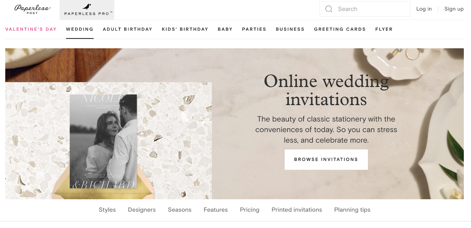 Paperless Post Landing Page