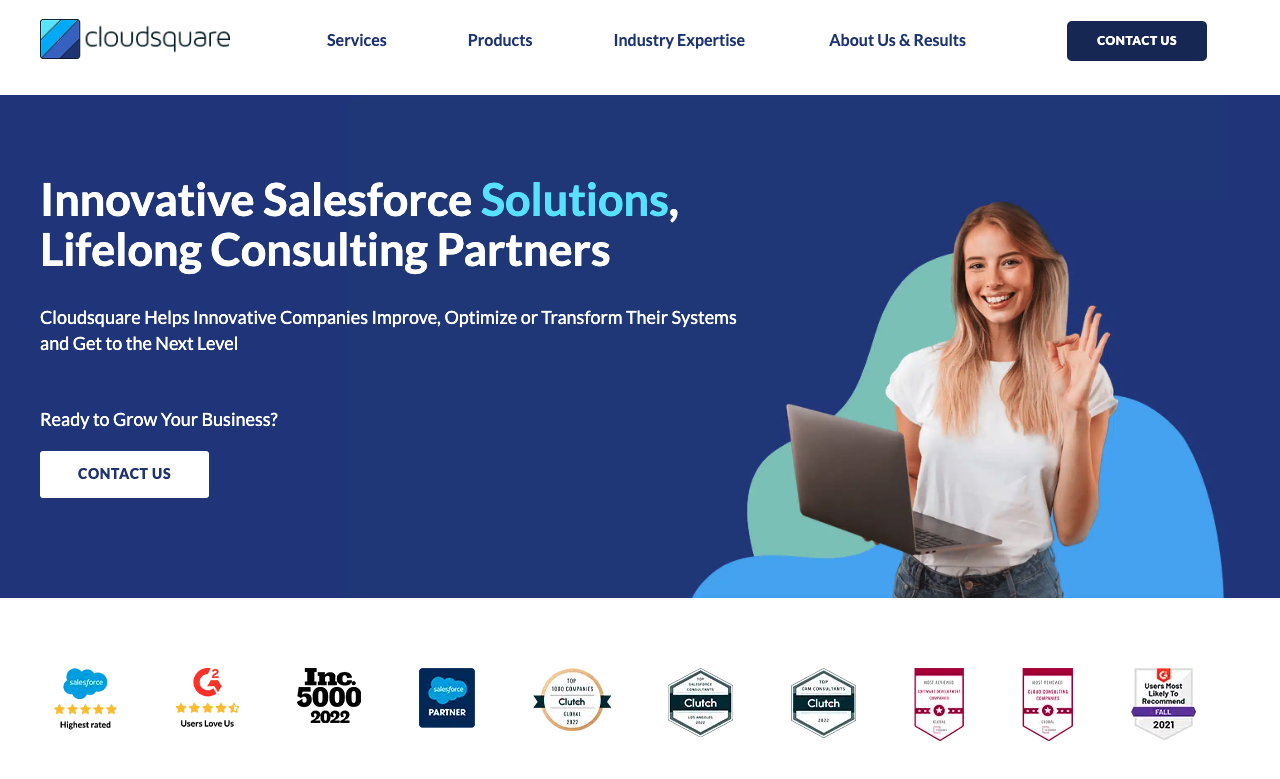 Landing Page of Cloudsquare