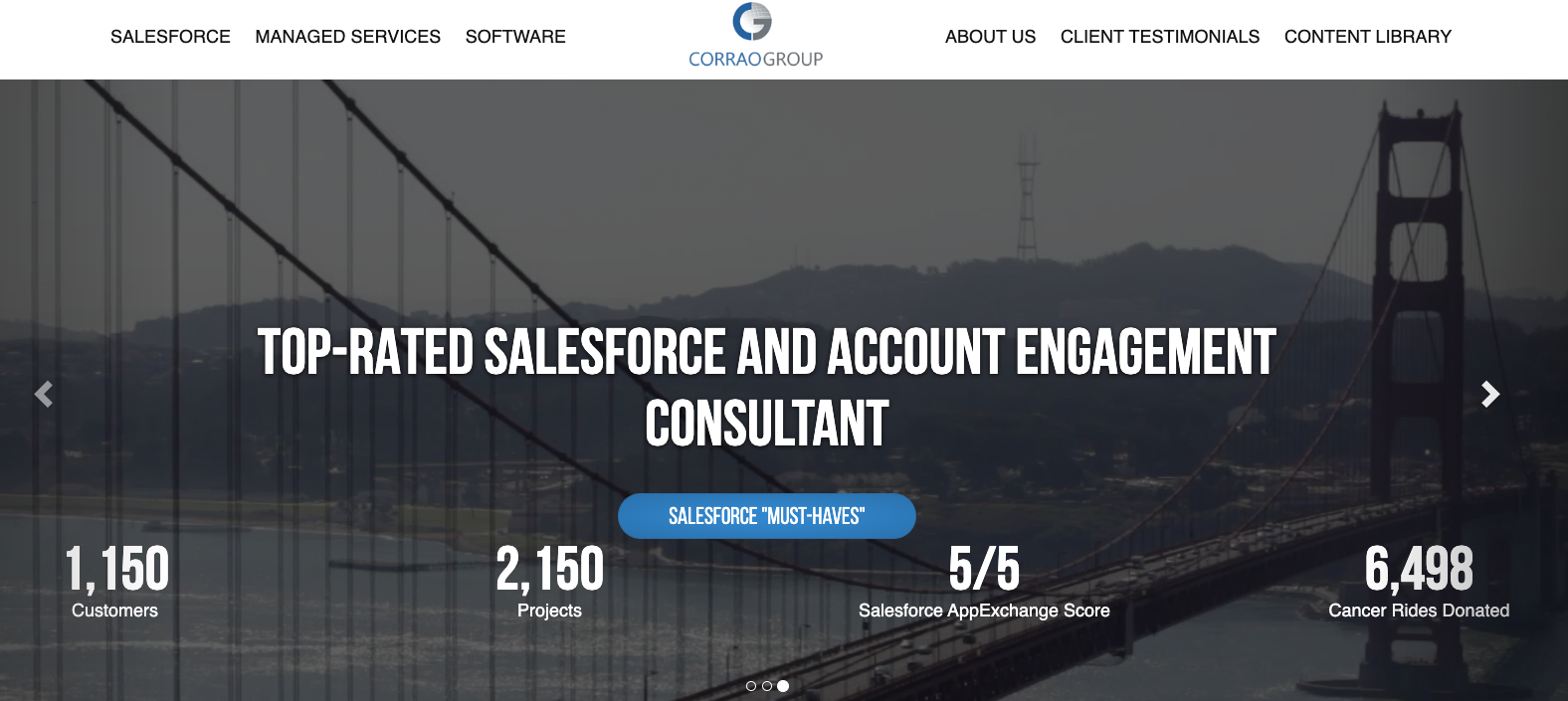 Landing Page of Corrao Group