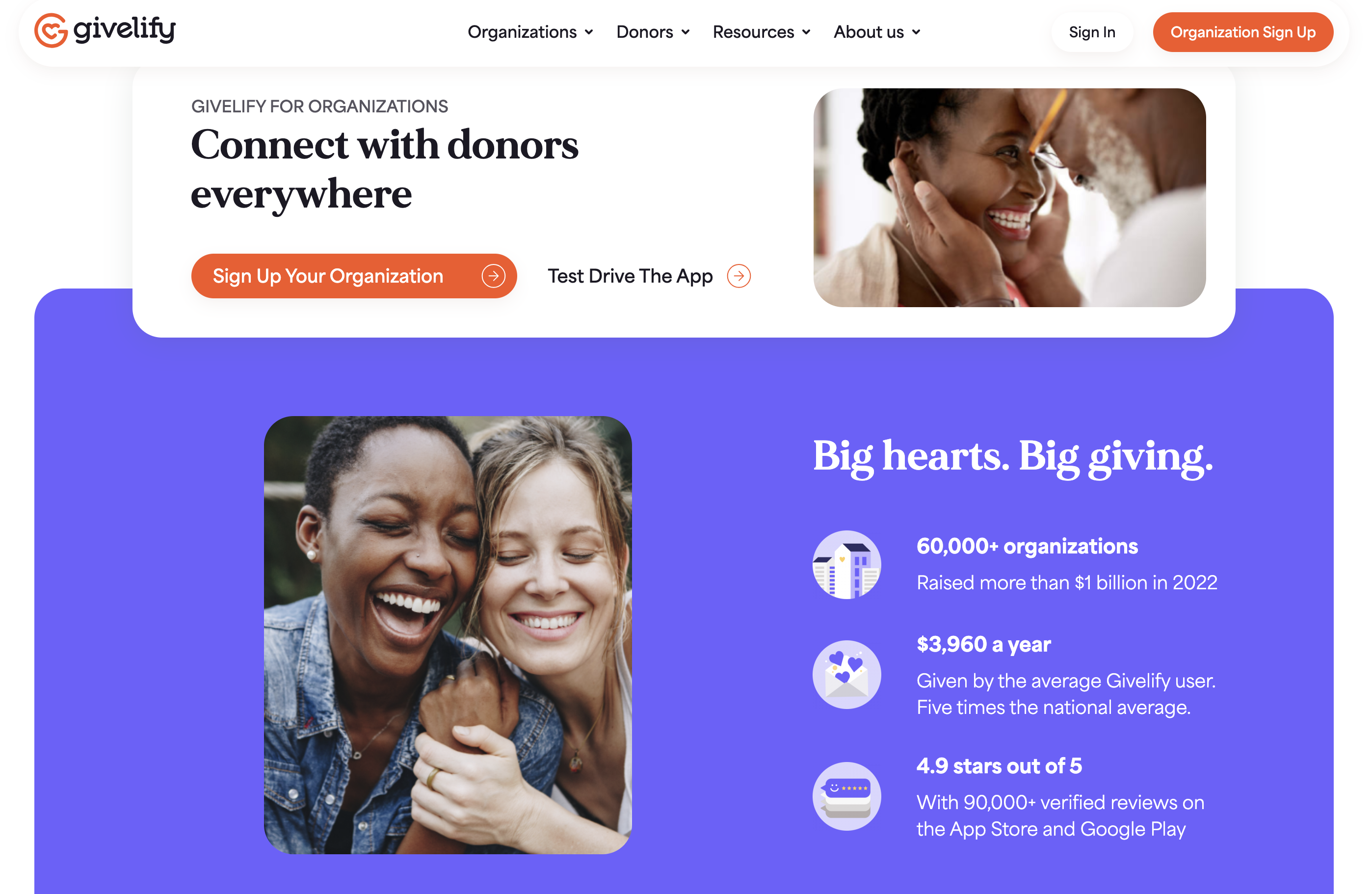 Givelify Landing Page