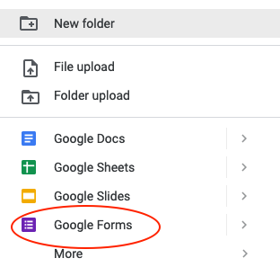 Jendela Baru di Google Drive Mengklik Google Forms