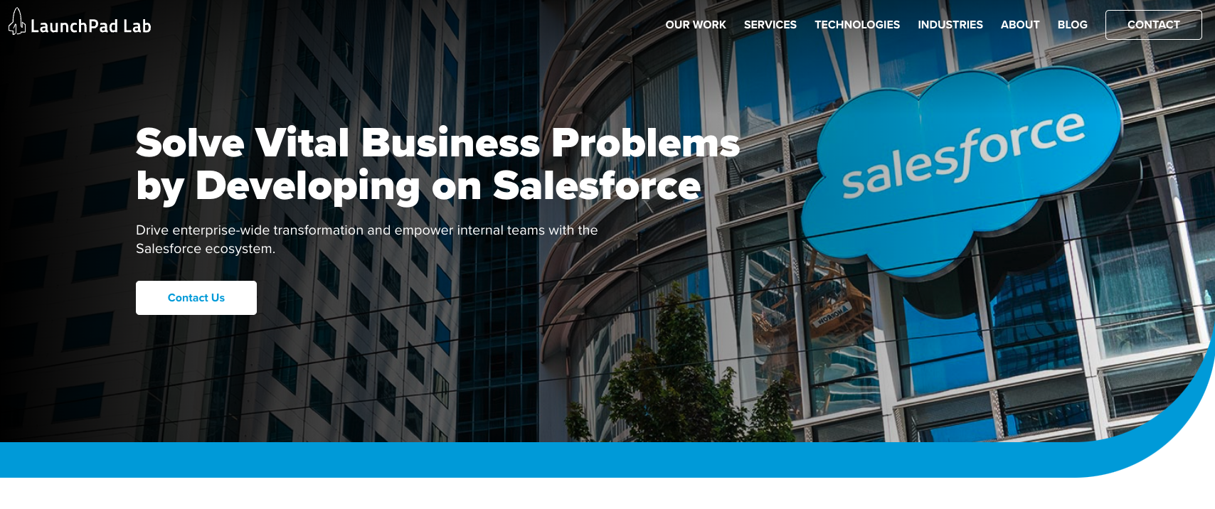 Salesforce Development Landing Page of LaunchPad Lab