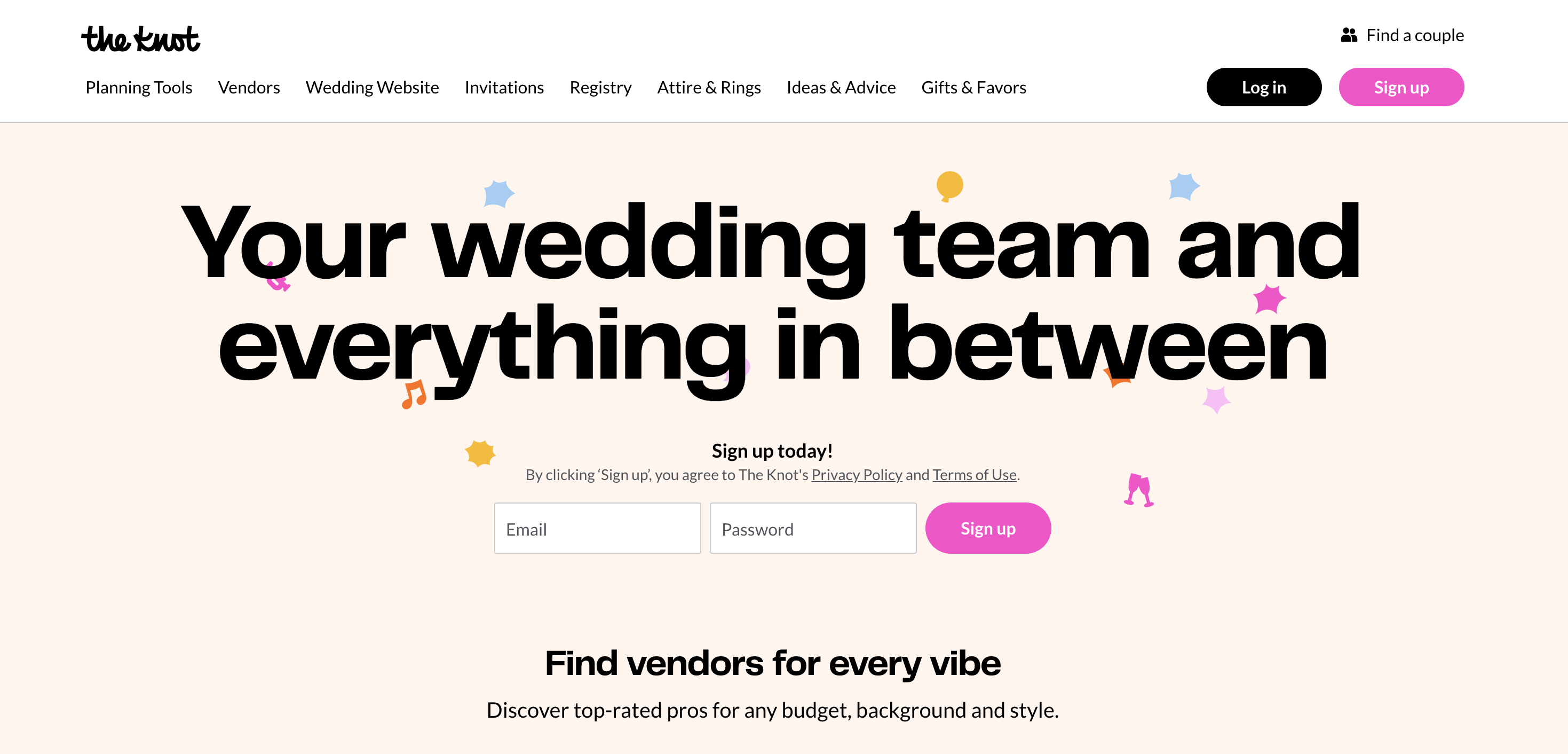 The Knot Landing Page