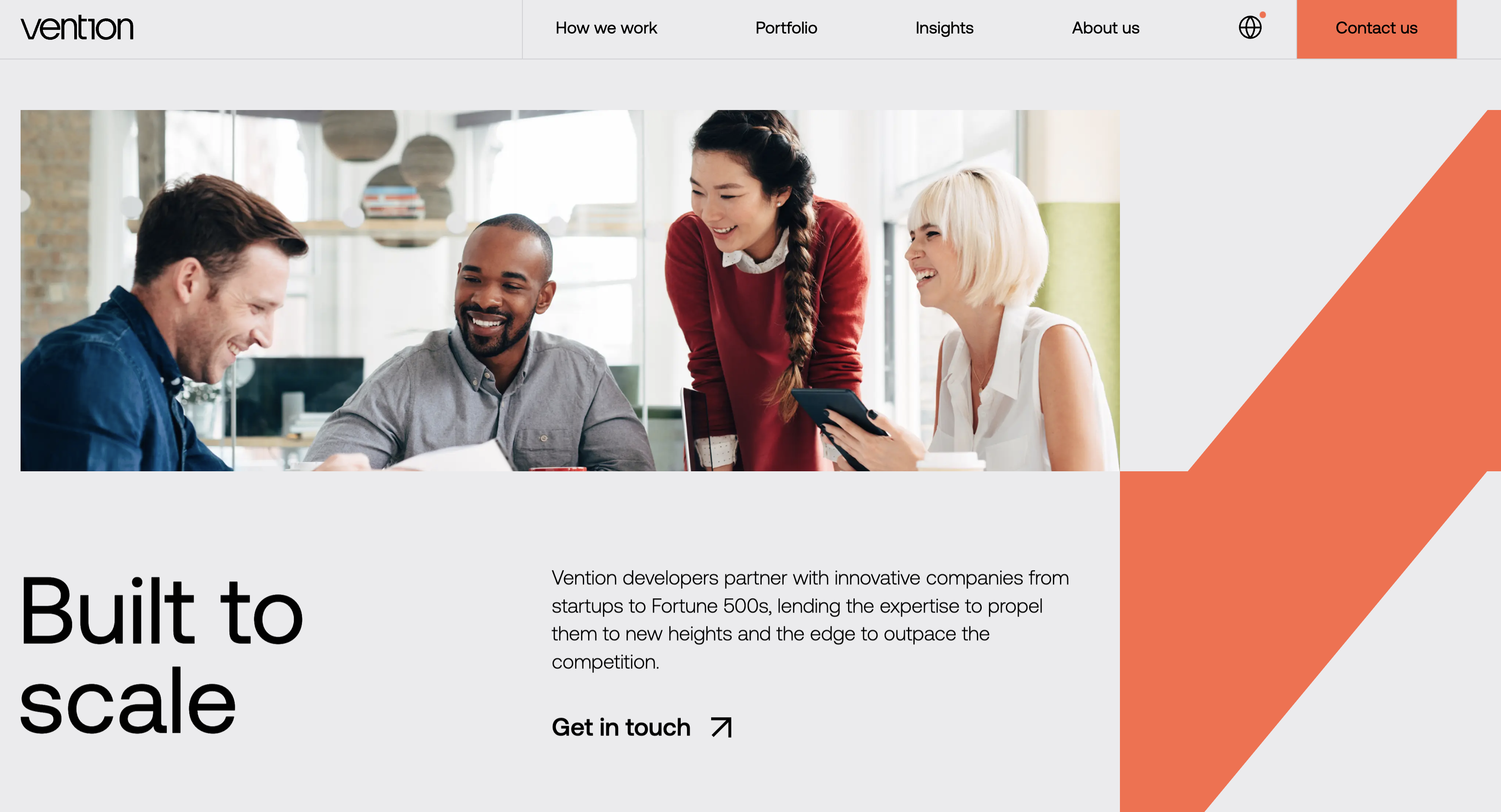 Landing Page of Vention
