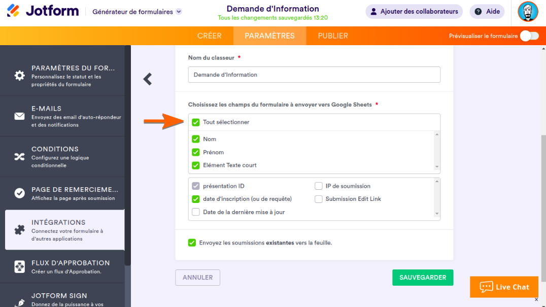 Comment intégrer vos formulaires avec Google Sheet Image-3