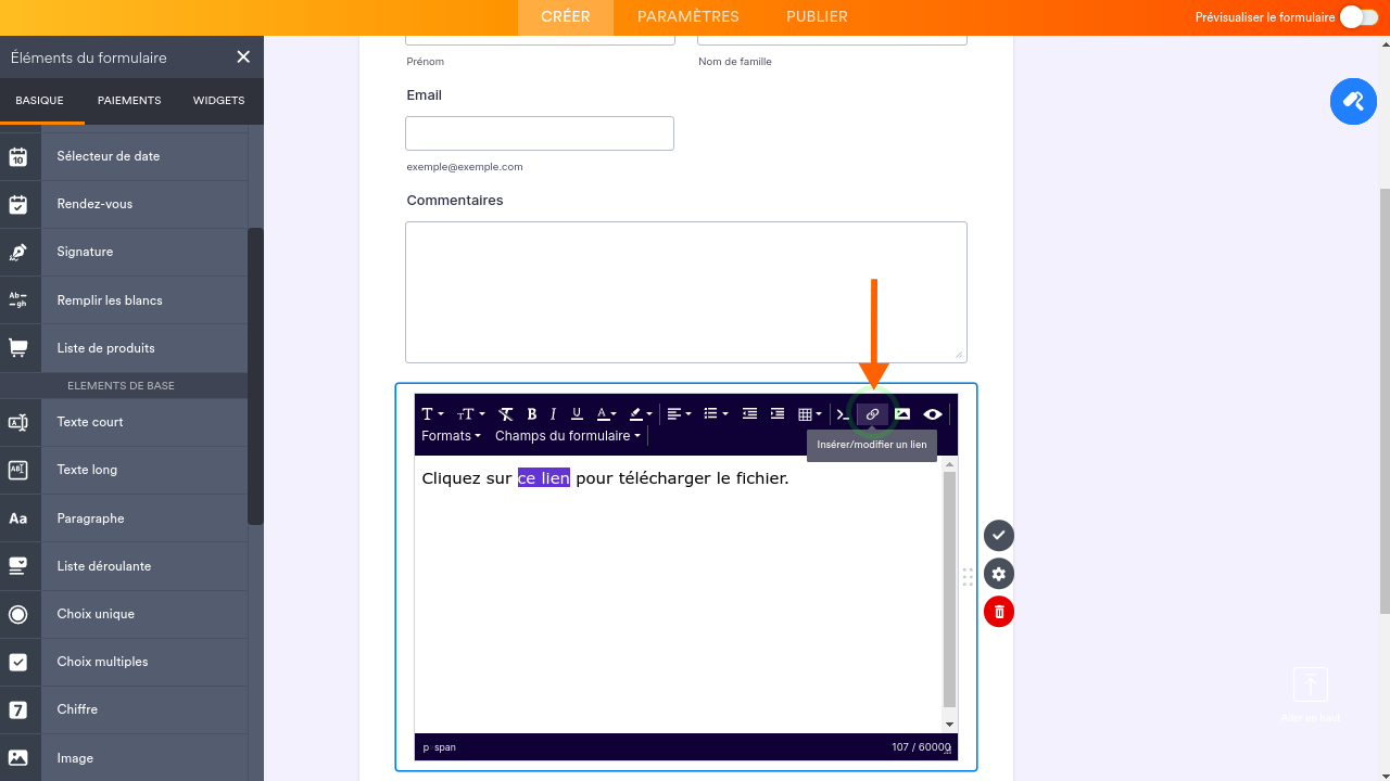Comment ajouter un fichier téléchargeable sur votre formulaire Image-3