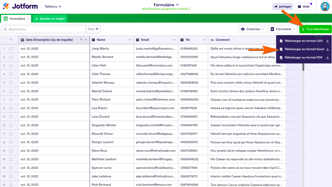 Comment exporter des données de formulaire vers Excel Image-2