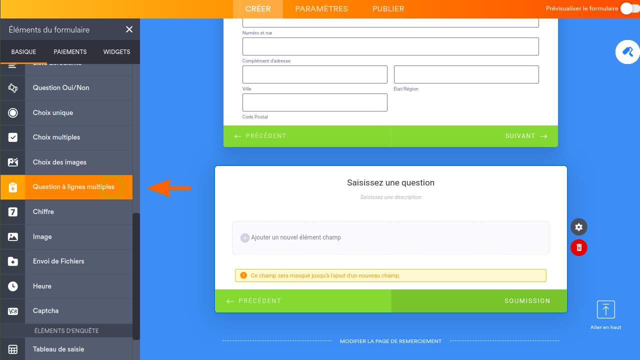 Formulaires au format Cartes: comment utiliser le champ question multi-lignes Image-1