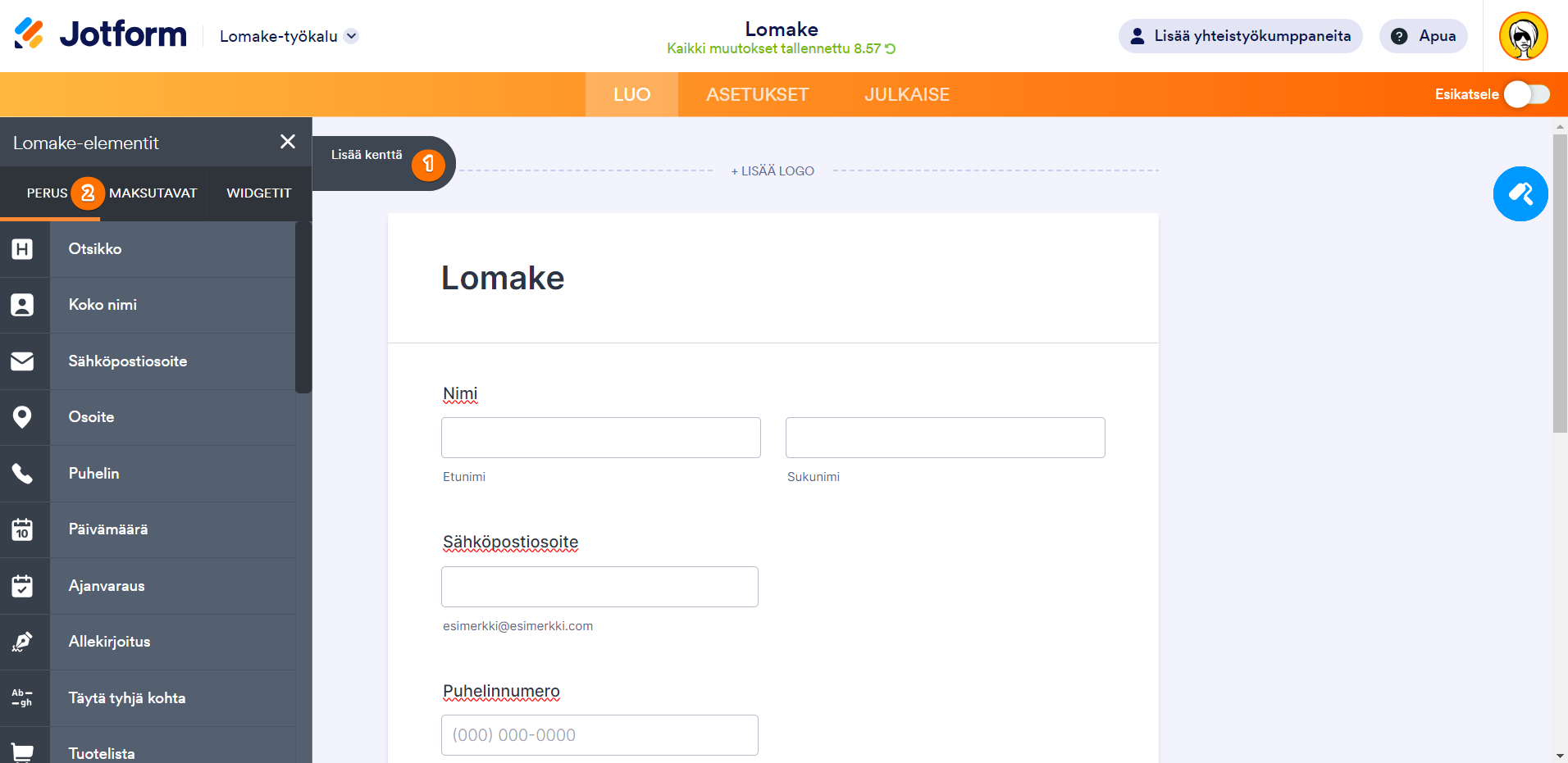 Miten luoda ensimmäinen nettilomakkeesi Image-1