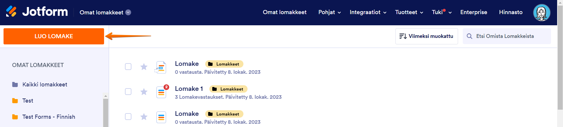 Miten tuoda lomakkeita Typeformista Jotformiin Image-1