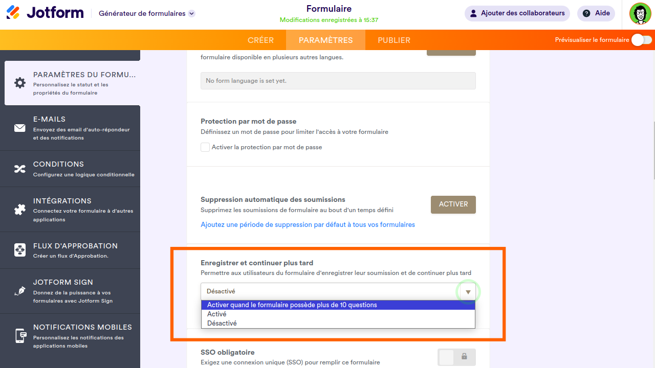 Formulaires à Cartes: Continuer à Remplir le Formulaire Plus Tard Image-2