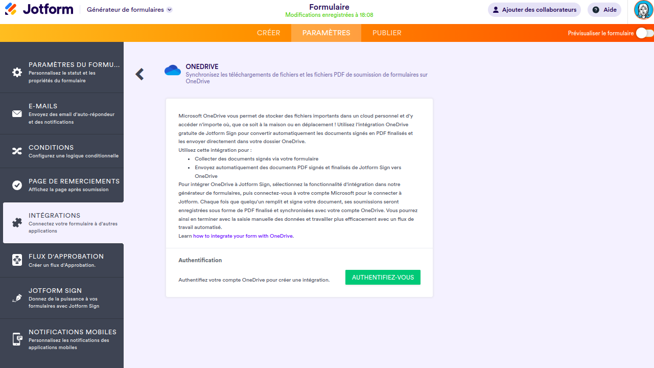 Nouvelle intégration OneDrive de Jotform Image-3