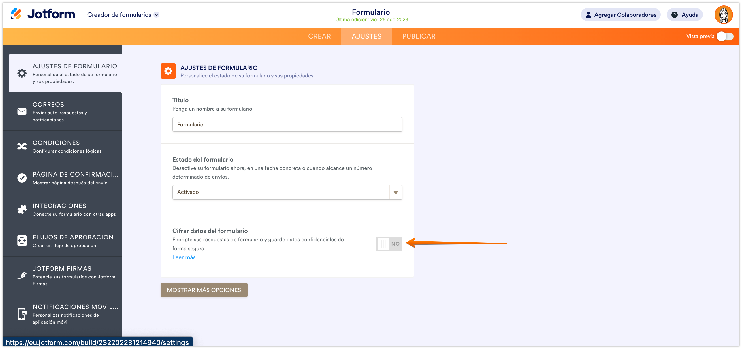 Cómo activar la encriptación de formularios Image-1