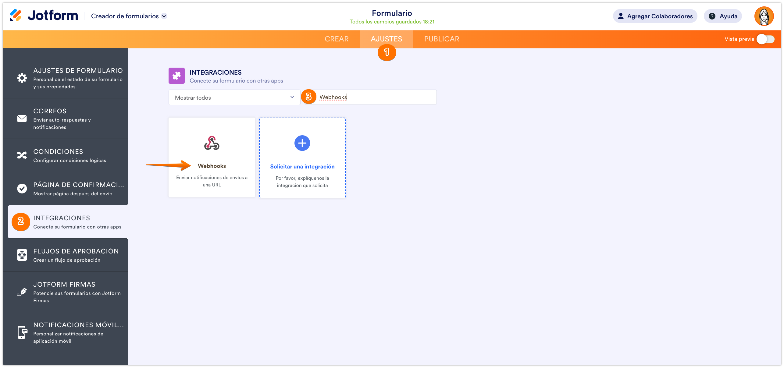 Cómo configurar un Webhook con Jotform Image-1