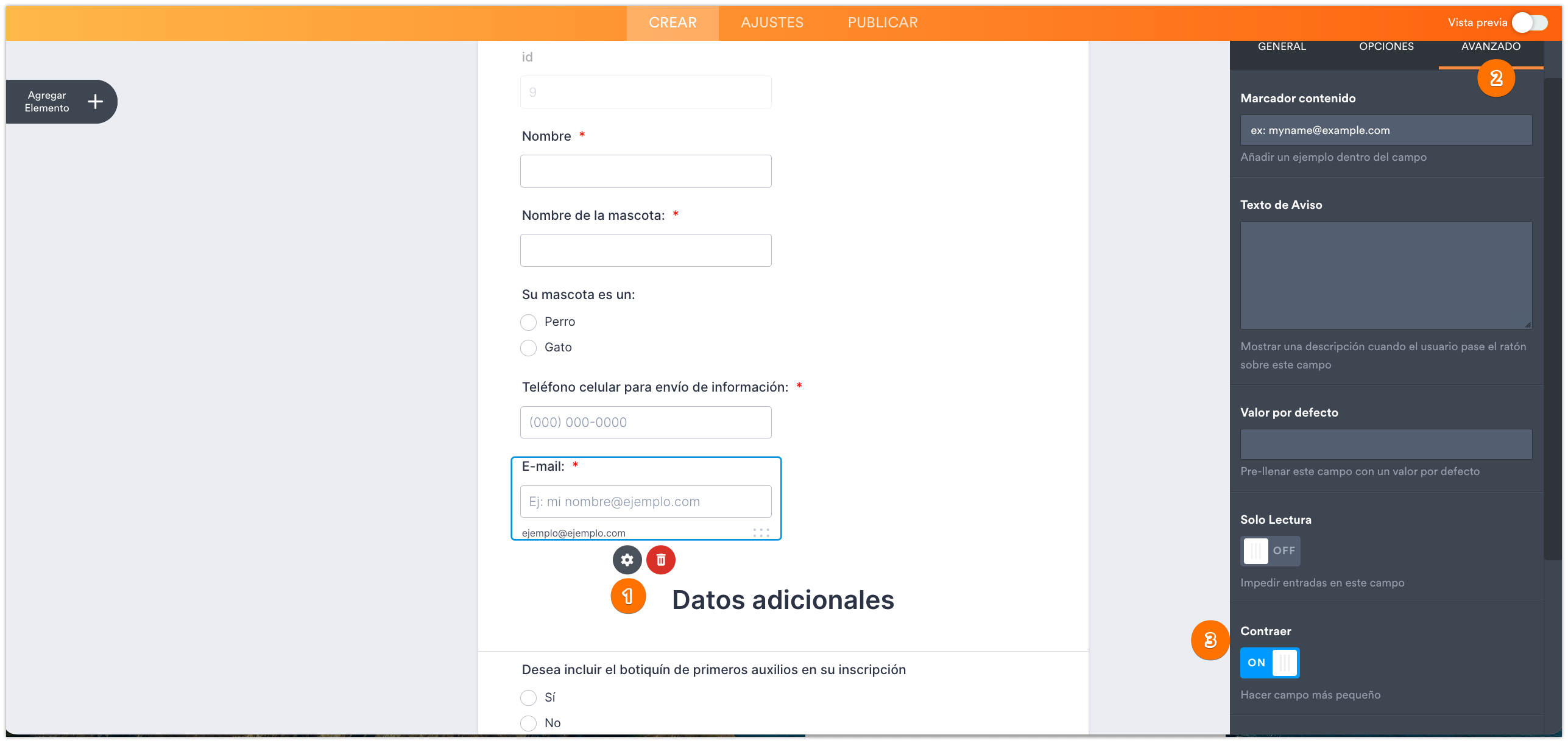 Cómo establecer columnas en el formulario Image-1