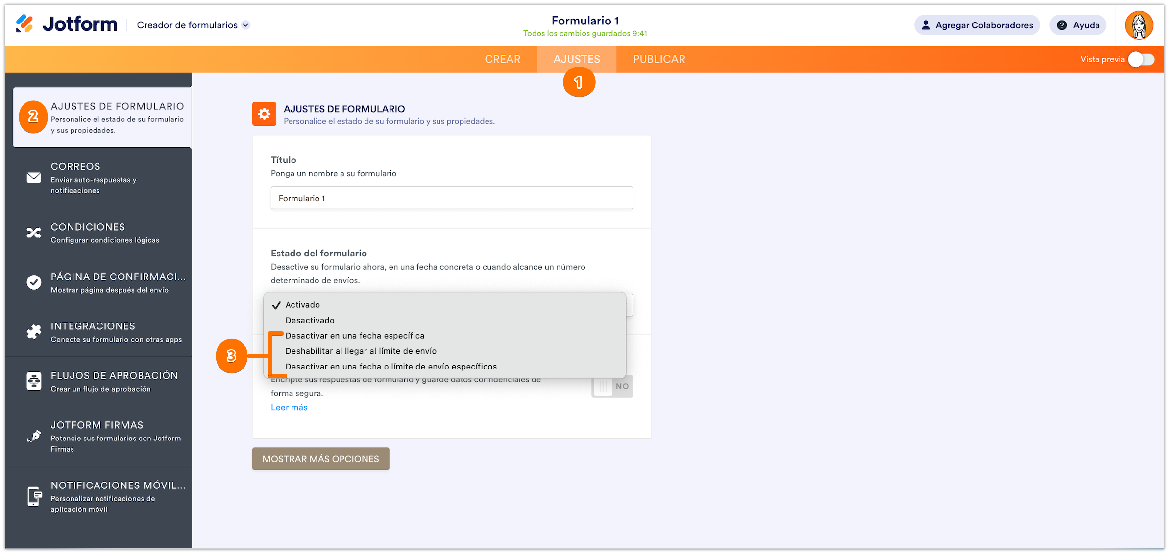 Cómo añadir tiempo y límites de respuesta a los formularios Image-1