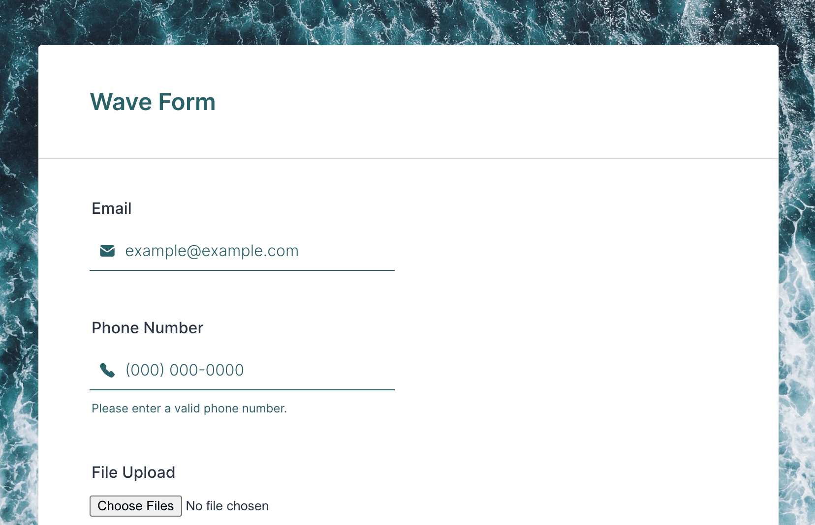 blue ocean form theme
