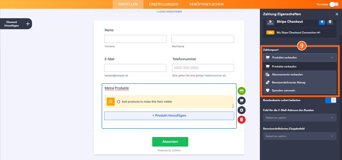 Wie Sie Stripe Checkout mit Jotform integrieren können Image-13