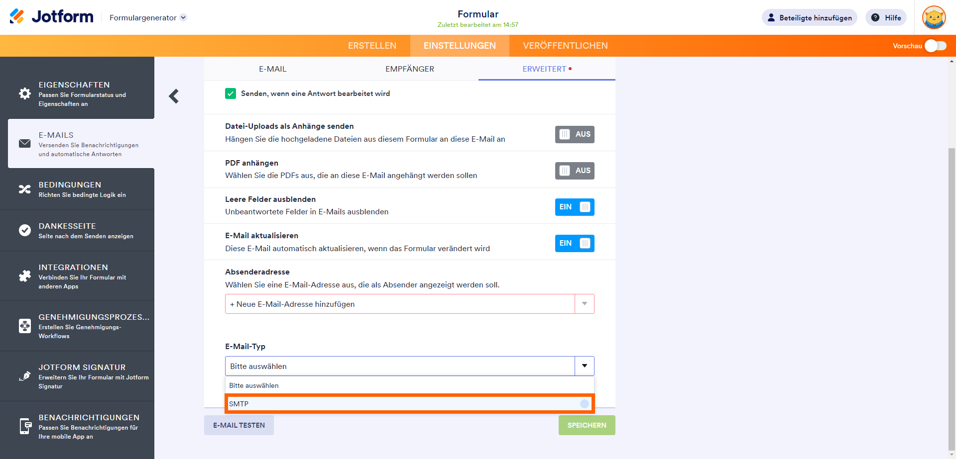 Einstellen der Absender-E-Mail-Adresse mit Mandrill-Konto Image-7