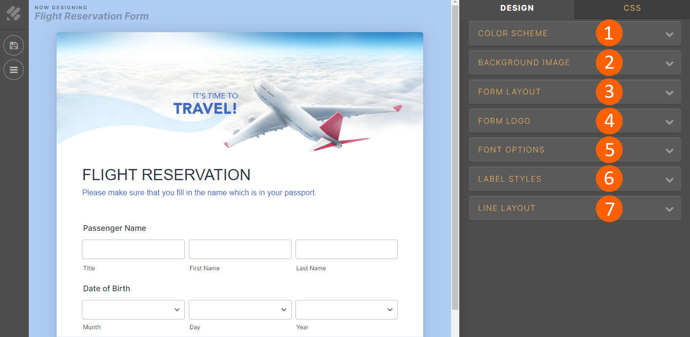 Customization Options of Advanced Form Designer