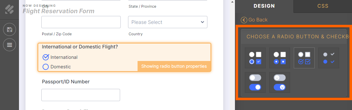 Customizing the Shape of the Selection Buttons
