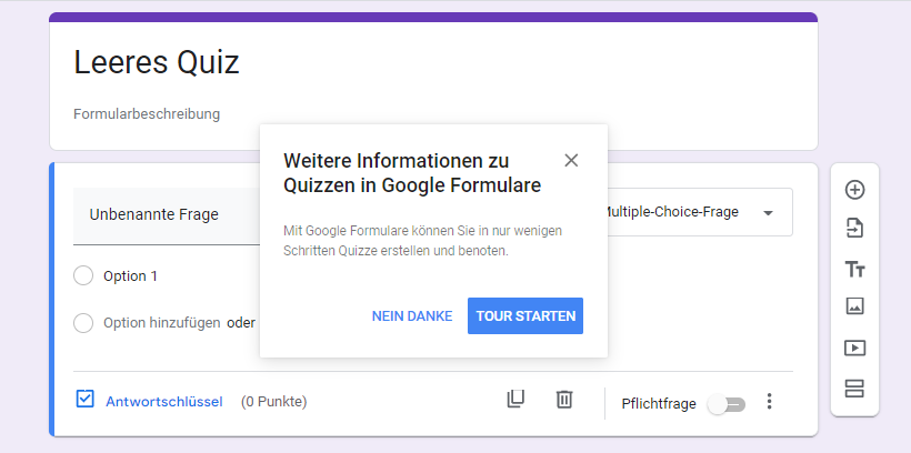 Wie man mit Google Formulare ein Quiz erstellt