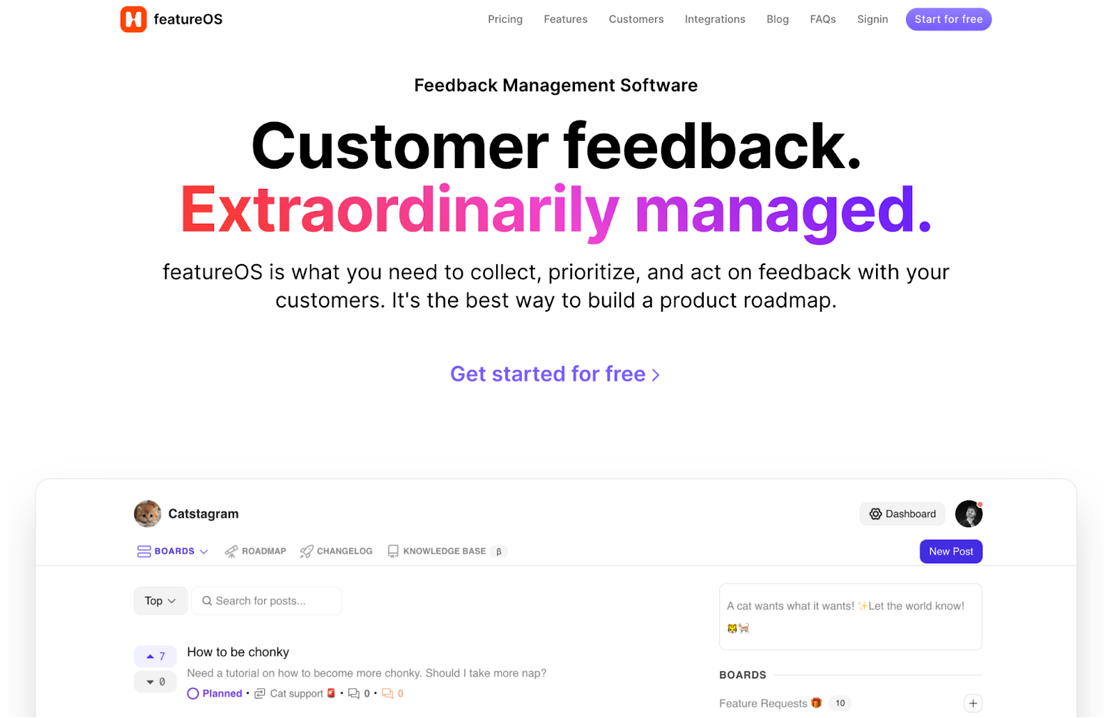 Landing page do FeatureOS