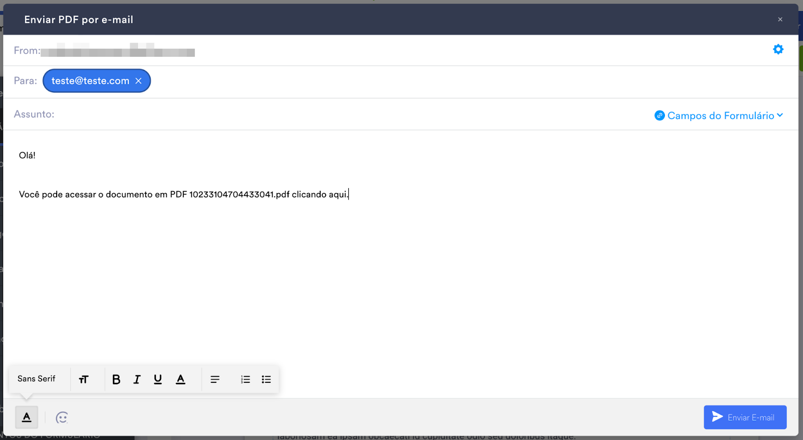 Enviando um PDF por e-mail