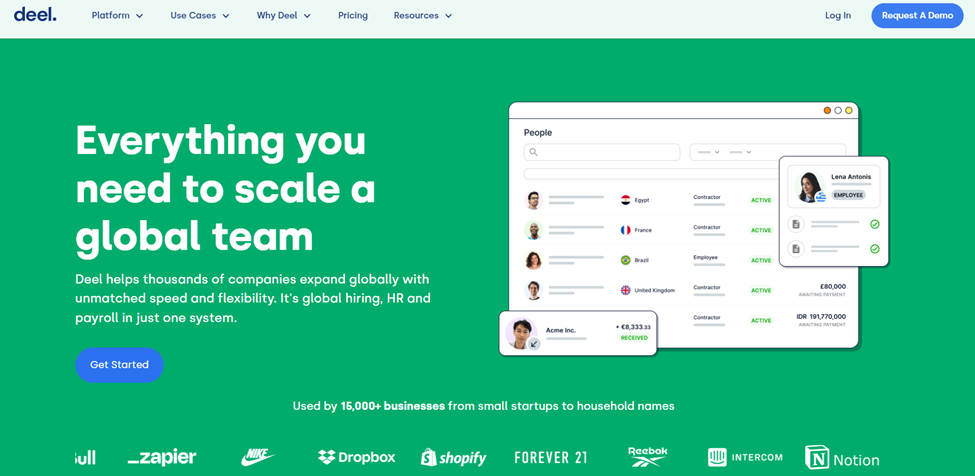 Deel Landing Page