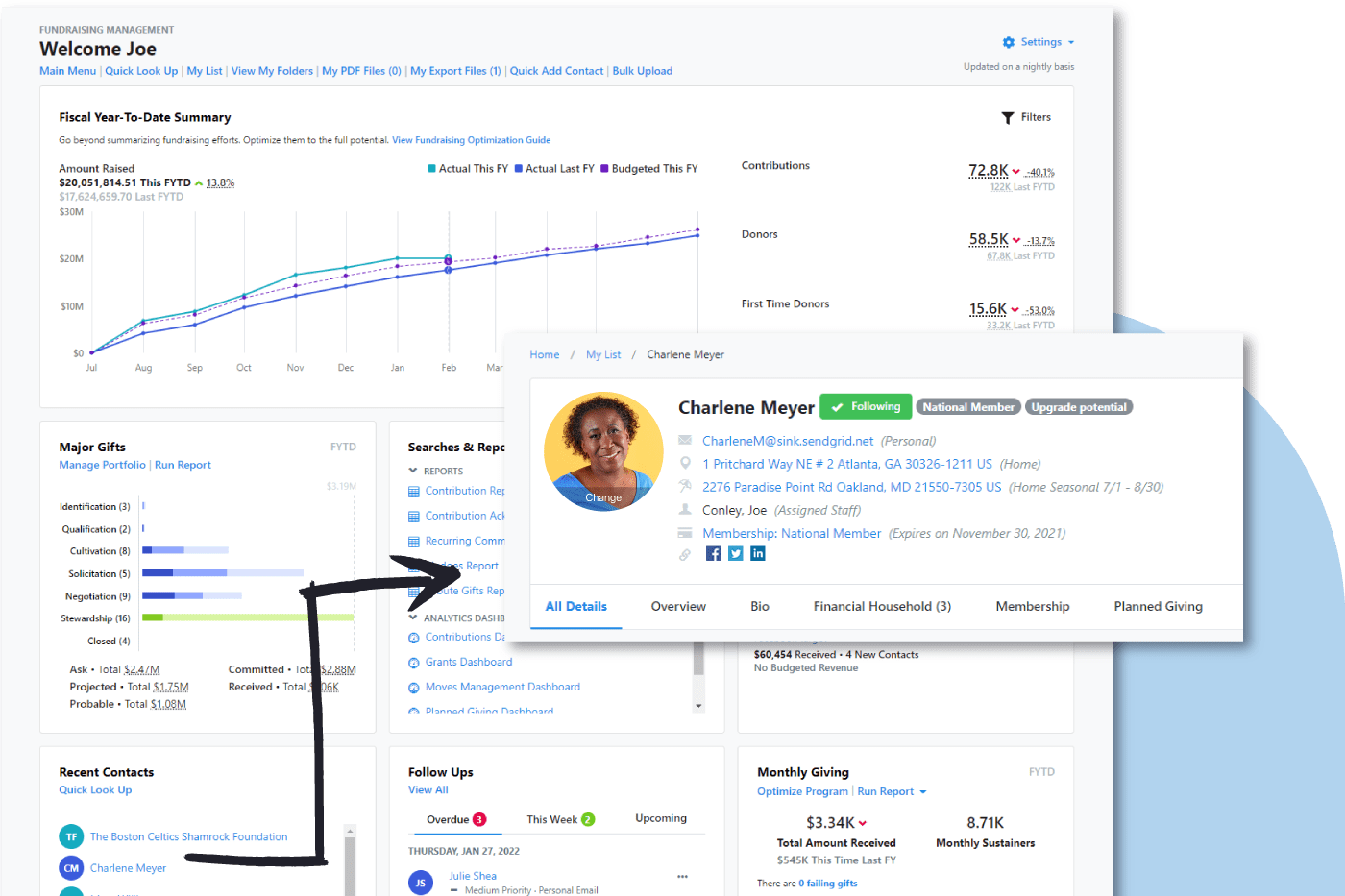 user interface of bonterra