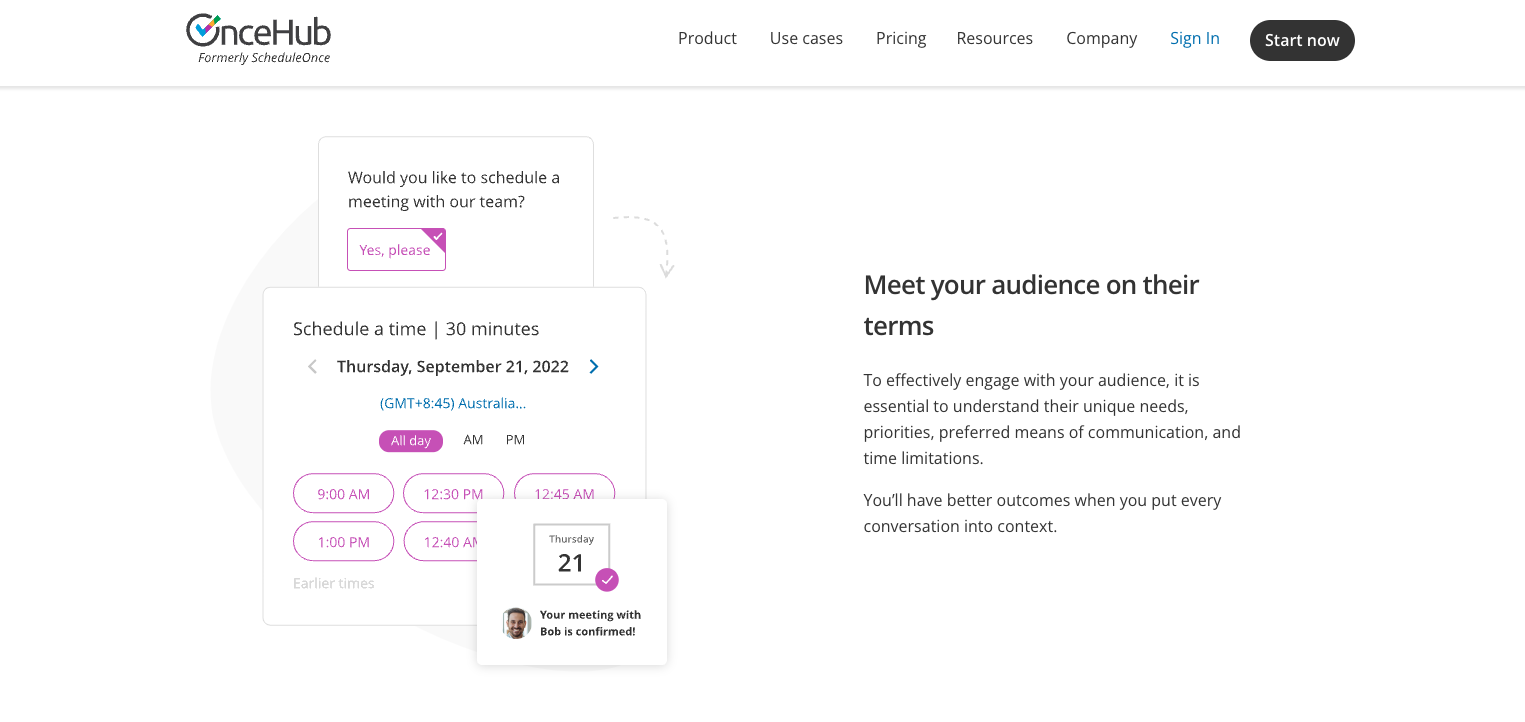 OnceHub Landing Page