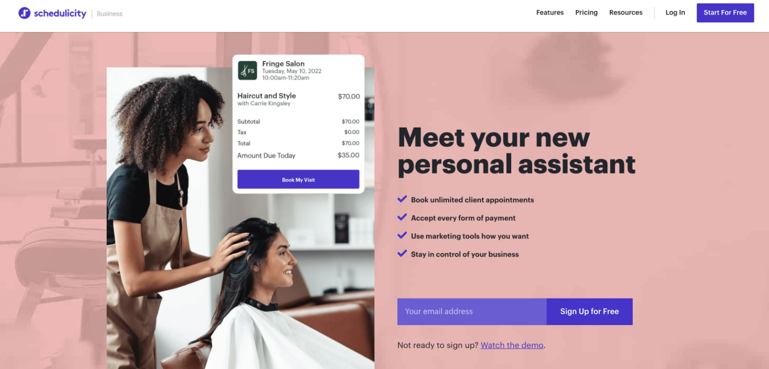 Schedulicity Landing Page