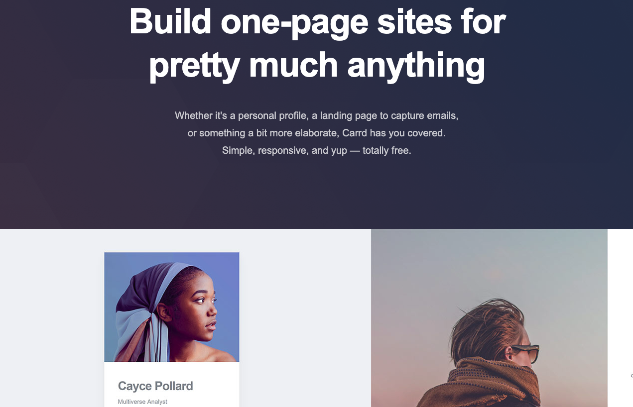 Carrd Landing Page