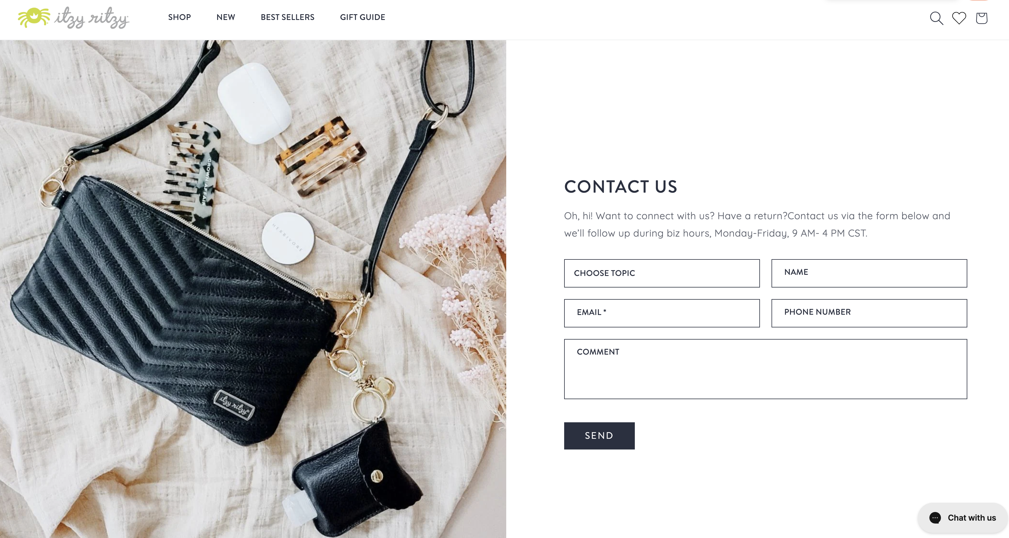 Itzy Ritzy Contact Us Page