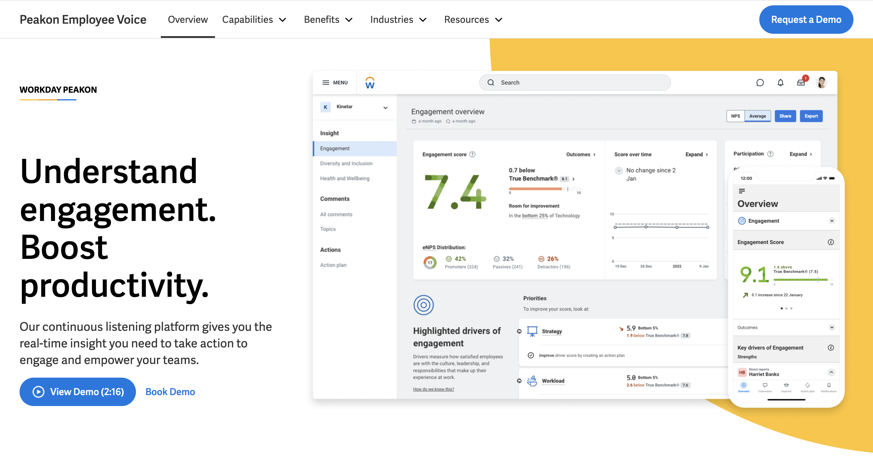 Workday Peakon Landing Page