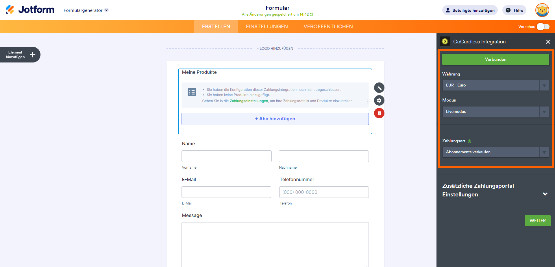 Wie Sie GoCardless mit Jotform integrieren Image-2