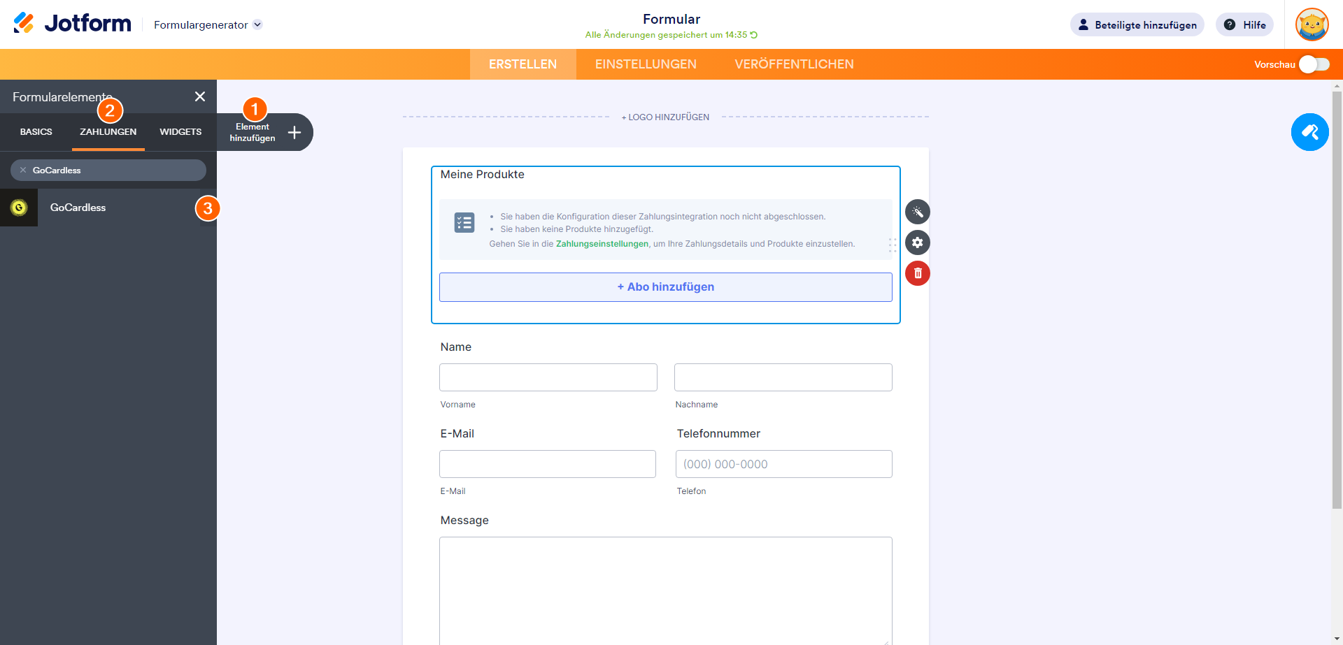 Wie Sie GoCardless mit Jotform integrieren Image-1