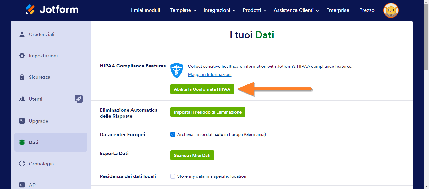 Come Attivare la Conformità HIPAA? Image-1
