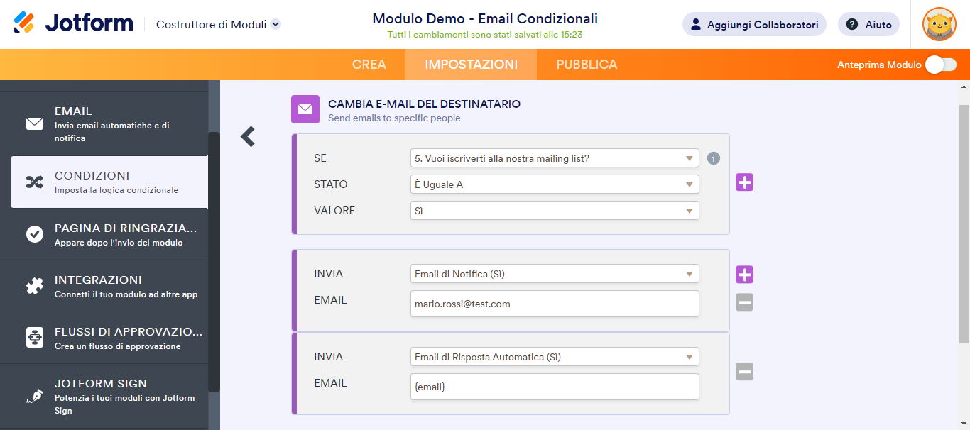Come Inviare Email in Base alla Risposta dell'Utente Image-4