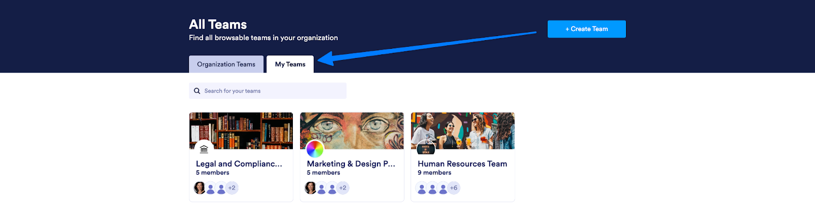 Finden und Einsehen der Jotform Teams Ihrer Organisation - Bild 1