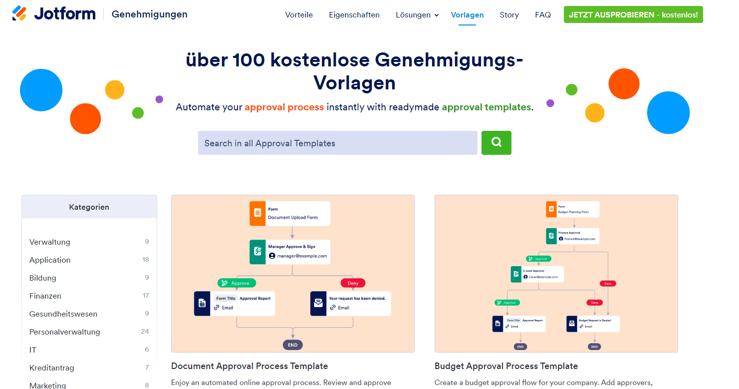 Starten Sie Ihren Prozess mit den Jotform Genehmigungsvorlagen - Bild 1