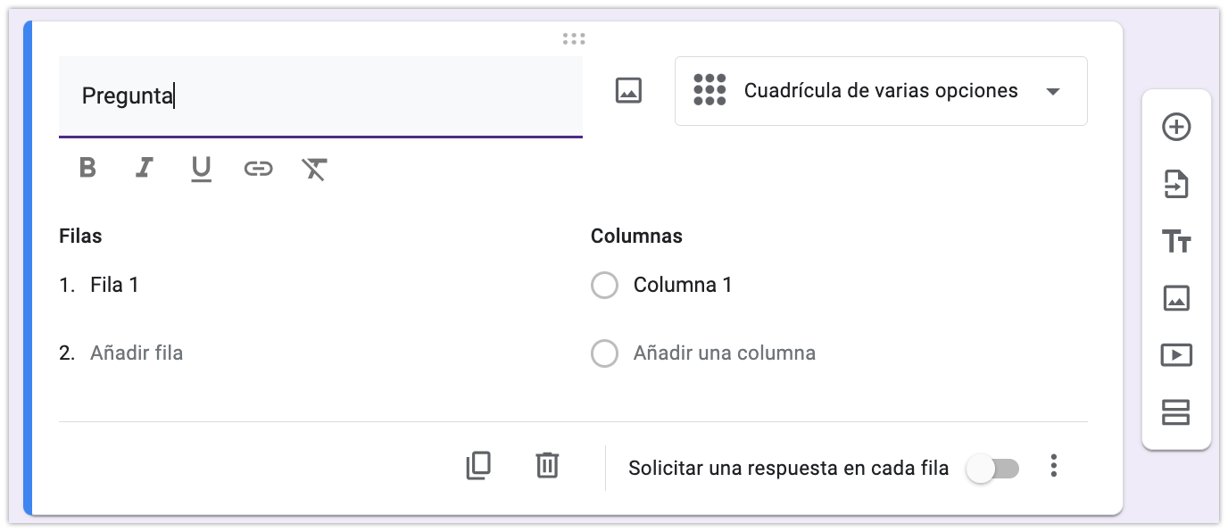 Cómo añadir una cuadrícula de varias opciones en Google Forms Image-3