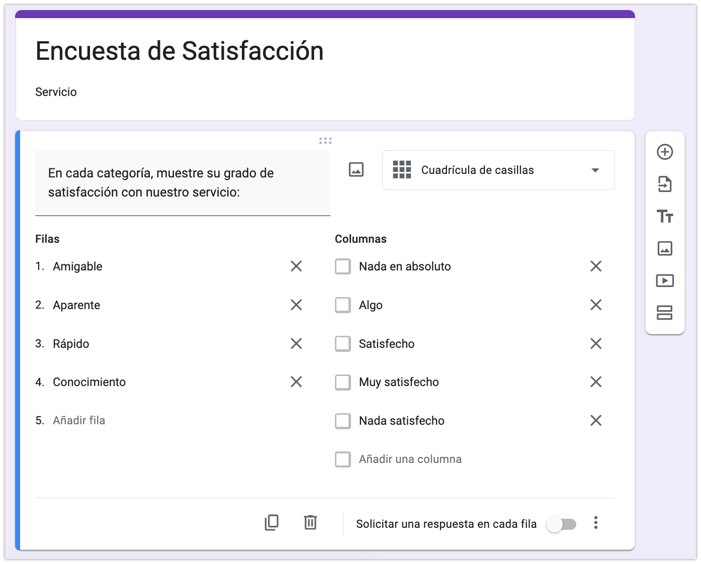 Cómo añadir una cuadrícula de varias opciones en Google Forms Image-4